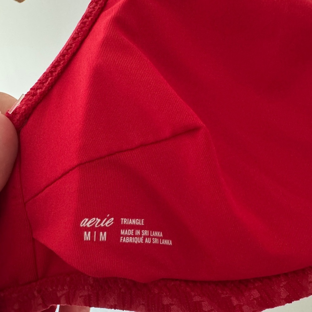 Aerie Womens Red Triangle Padded Halter‎ Bikini Swim Suit Top - Picture 5 of 5